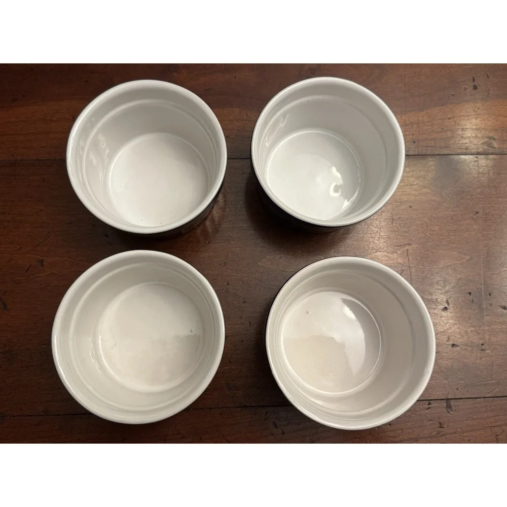 Set‎ of 4 Navy Porcelain Ramikins